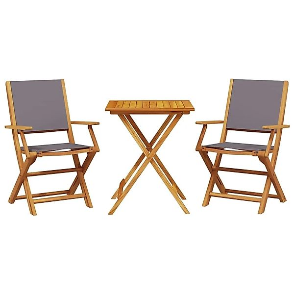 vidaXL 3-tlg Bistro-Set Anthrazit Stoff und Massivholz Modell 6 günstig online kaufen