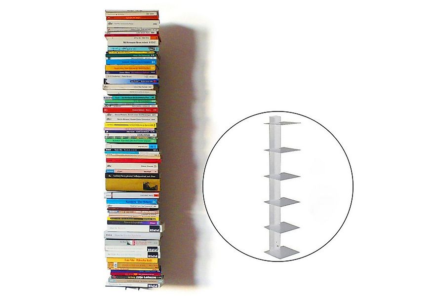 Haseform Wandregal Bücherturm 90 cm (für 1m Bücher) weiss Bücherregal günstig online kaufen