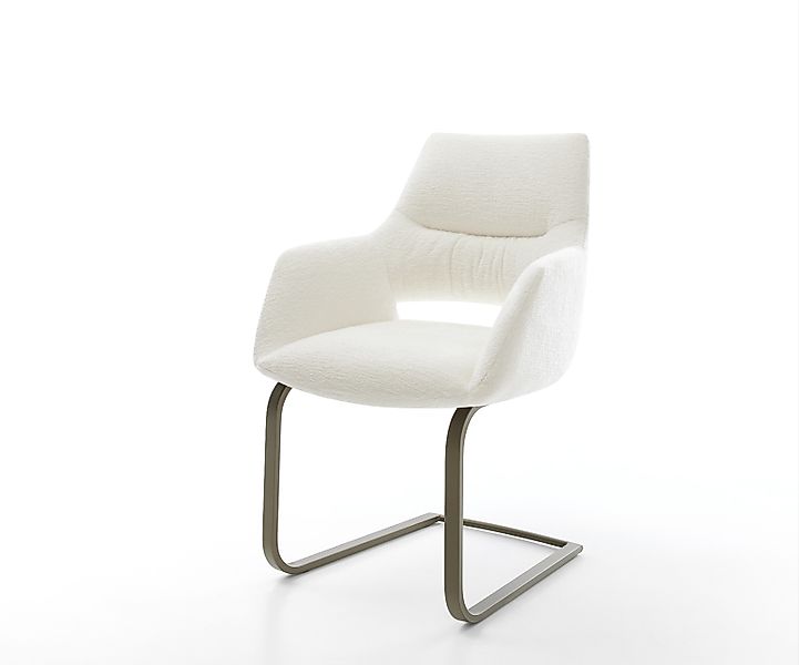 Freischwinger Yago-Flex mit Armlehnen Bouclé Soft Beige Freischwinger flach günstig online kaufen