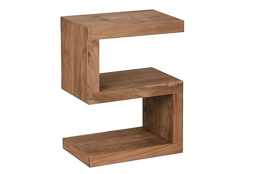 Wohnling Beistelltisch WL1.431 Massivholz S- Cube MUMBAI Akazie Stand Büche günstig online kaufen