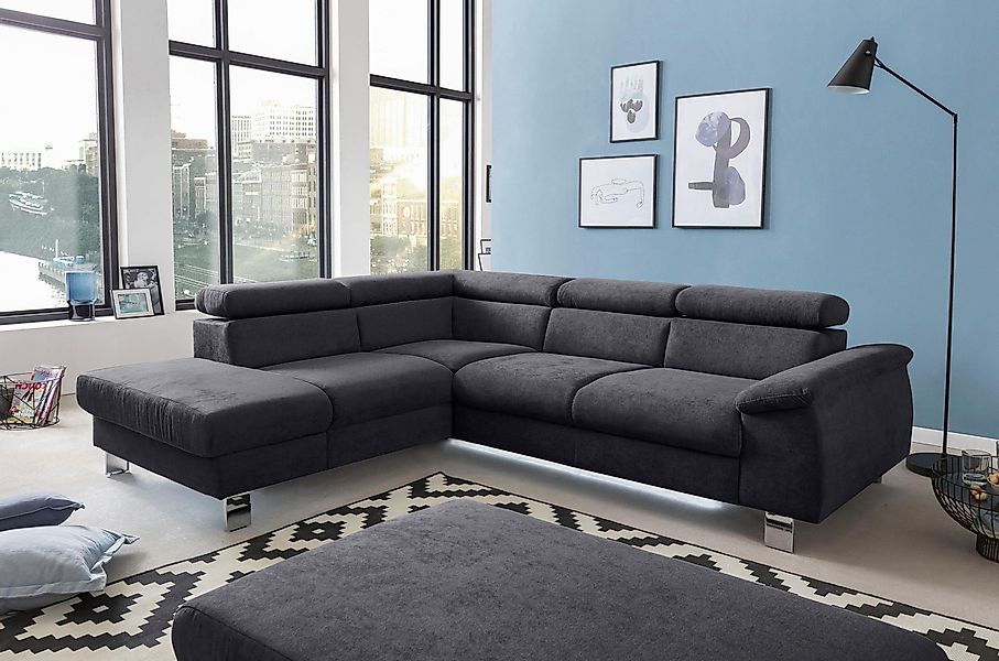 COTTA Ecksofa "Komaris L-Form, B: 249 cm", mit Kopfteilverstellung, optiona günstig online kaufen