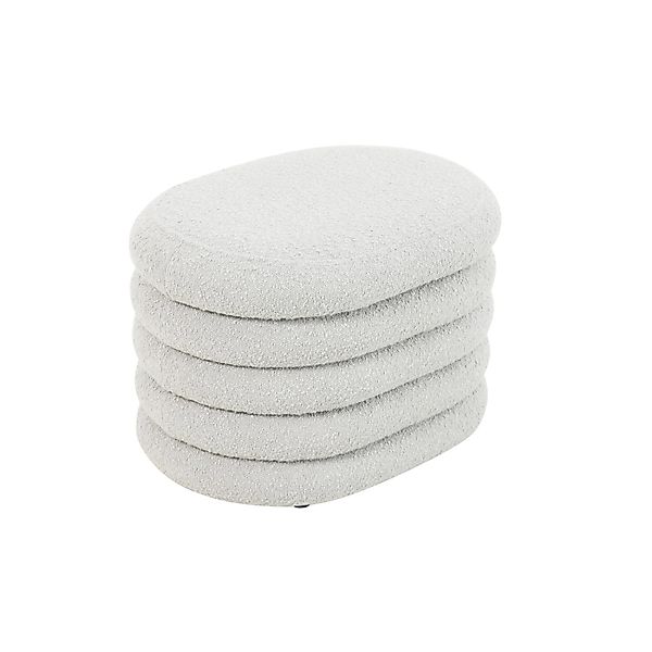 Svita Blossom S Hocker Mit Stauraum Sitzhocker Ottomane Boucle-Polster Weiß günstig online kaufen