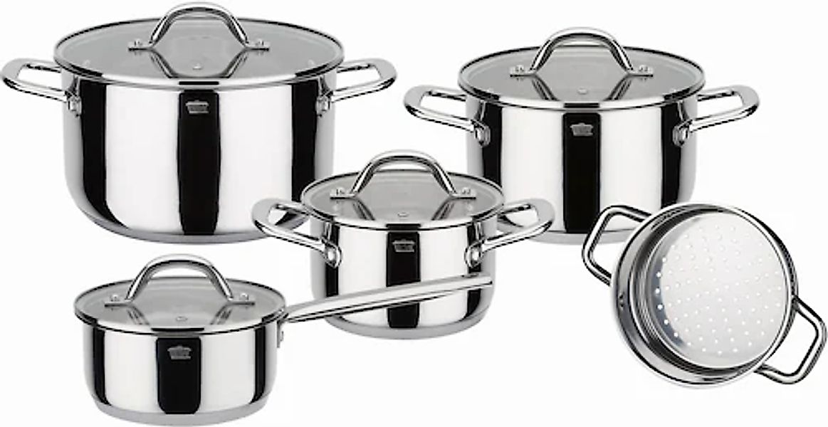 GSW Topf-Set »Meran« Set, je 1 Kochtopf 16/20/24 cm, 1 Stielkasserolle 16 c günstig online kaufen