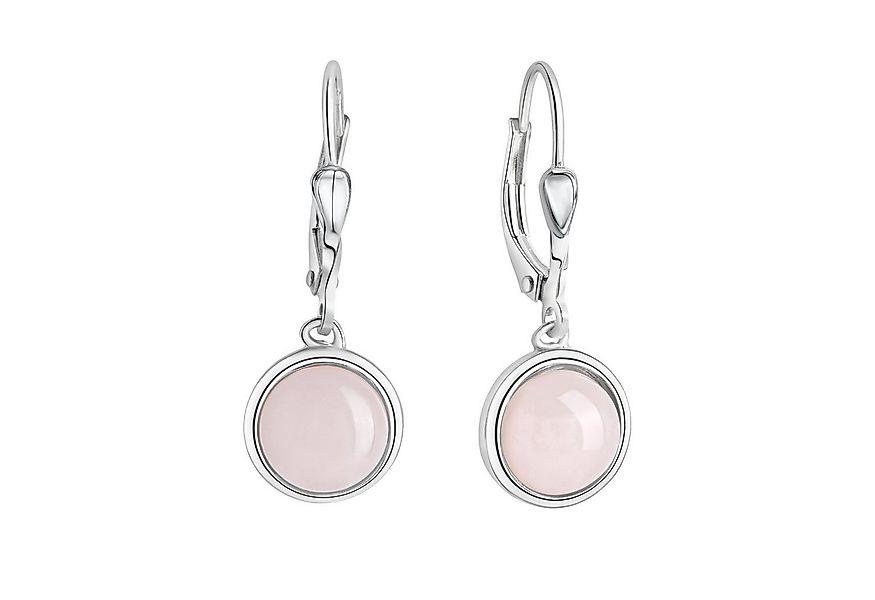 Zeeme Paar Ohrhänger Silber 925 mit echtem Rosenquarz 8mm günstig online kaufen