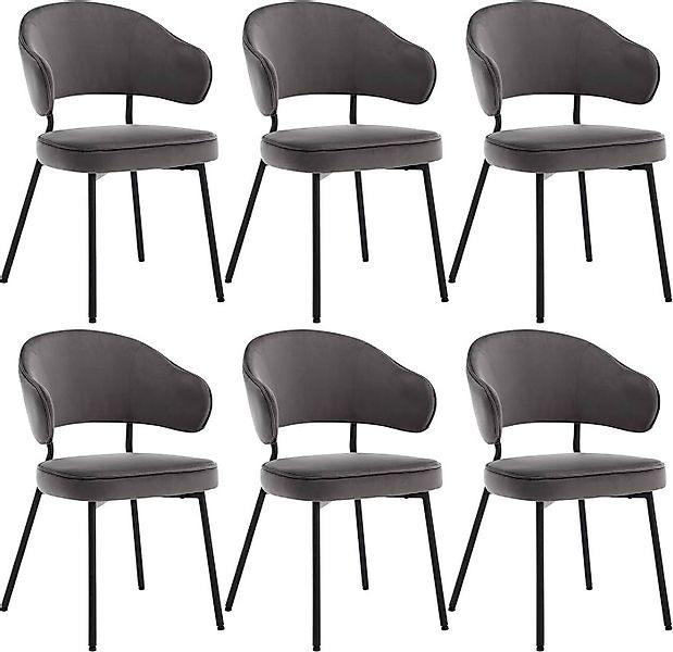 Woltu 4-Fußstuhl (Set, 6 St), mit Rückenlehne Armlehnen Metallbeinen günstig online kaufen