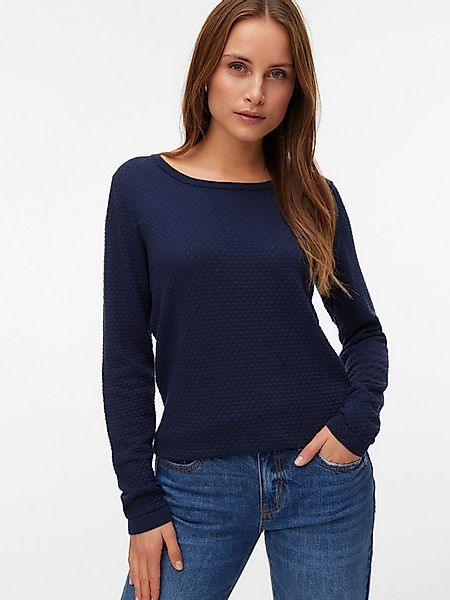 Vero Moda Rundhalspullover VMCARE STRUCTURE LS O-NECK BLOU NOOS mit Struktu günstig online kaufen