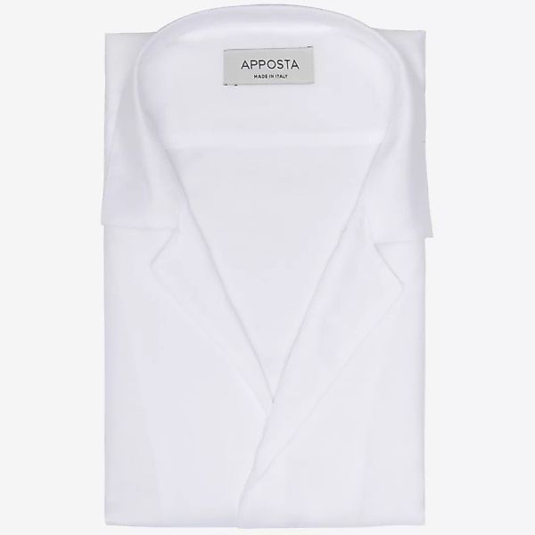 Hemd  einfarbig  weiß baumwoll-leinen leinwandbindung, kragenform  reverskr günstig online kaufen