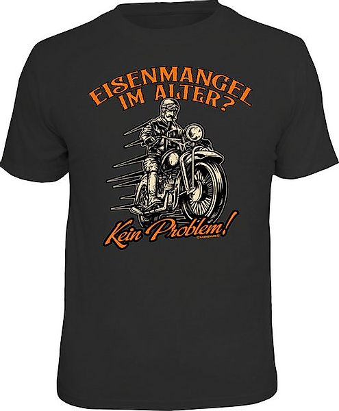 RAHMENLOS® T-Shirt für reife Motorradfreund: Eisenmangel im Alter? Kein Pro günstig online kaufen