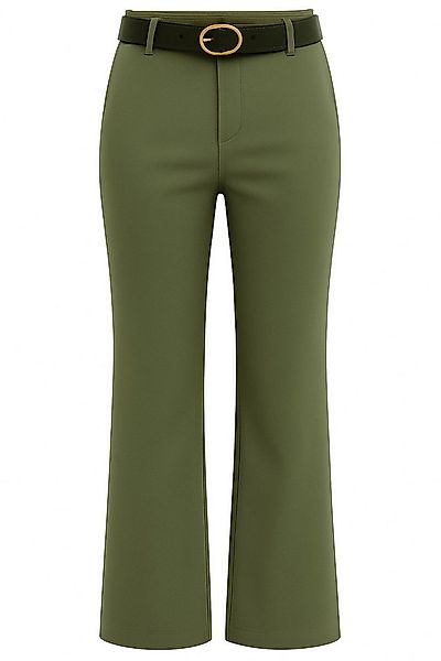 Mississhop Stretch-Hose Elegante Damenhose mit Gürtel und geradem Bein M.43 günstig online kaufen
