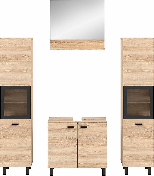 welltime Badmöbel-Set "Tampa, Breite 137cm, 4-teilig" 4 Stk. tlg. Waschbeck günstig online kaufen