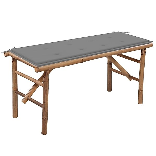 furnicato Klappbare Gartenbank mit Auflage 118 cm Bambus günstig online kaufen
