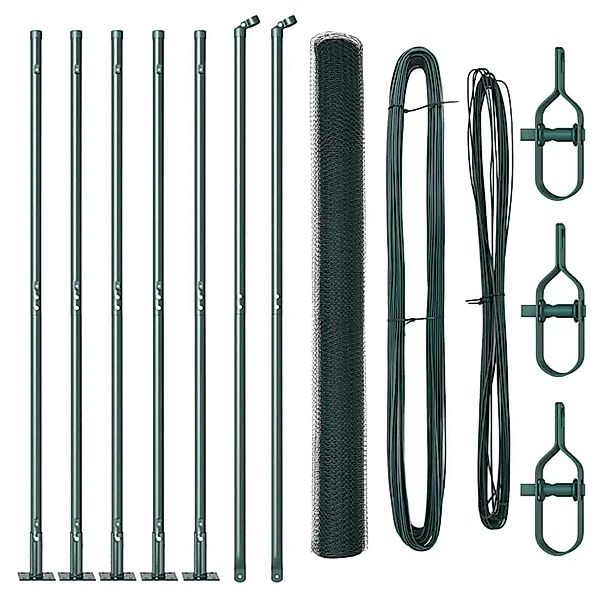 vidaXL Zaunpfosten Grün 10 x 1,4 m 13 mm Maschen Stahl und PVC 3353488 günstig online kaufen
