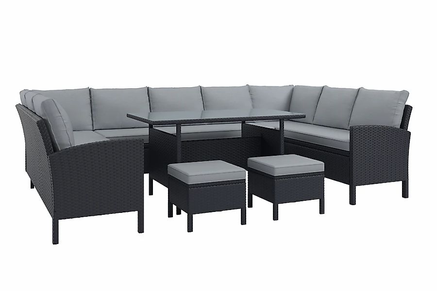 KONIFERA Gartenlounge-Set ""Miami"", (Set, 22 tlg., 3x 3er Sofabank, Tisch günstig online kaufen