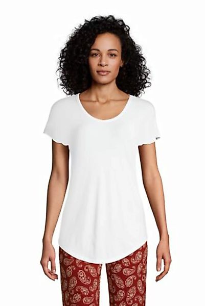 Shirt aus Bambusviskose, Ballett-Ausschnitt, Damen, Größe: M Normal, Weiß, günstig online kaufen