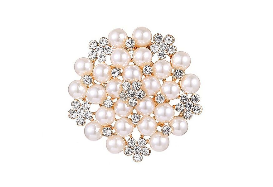 FOUORTUNATE-BEE Brosche Perlen-Strass-Brosche als Reversnadel mit Geschenkb günstig online kaufen