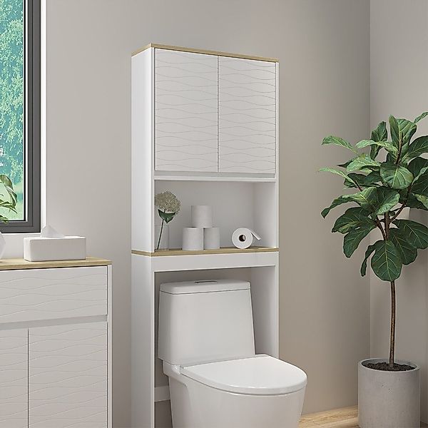 Vicco Badregal Livia, Weiß/Holz, 60 x günstig online kaufen