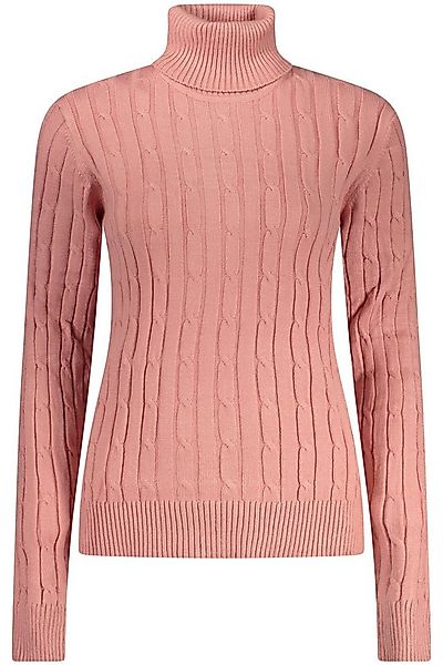 NORWAY 1963 Strickpullover Rosa Damenpullover mit Zopfstrick & Rollkragen a günstig online kaufen
