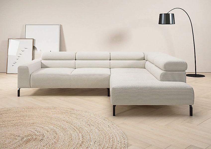 Places of Style Ecksofa "Antonelli, L-Form, inkl. Kopfteilverstellung, Brei günstig online kaufen