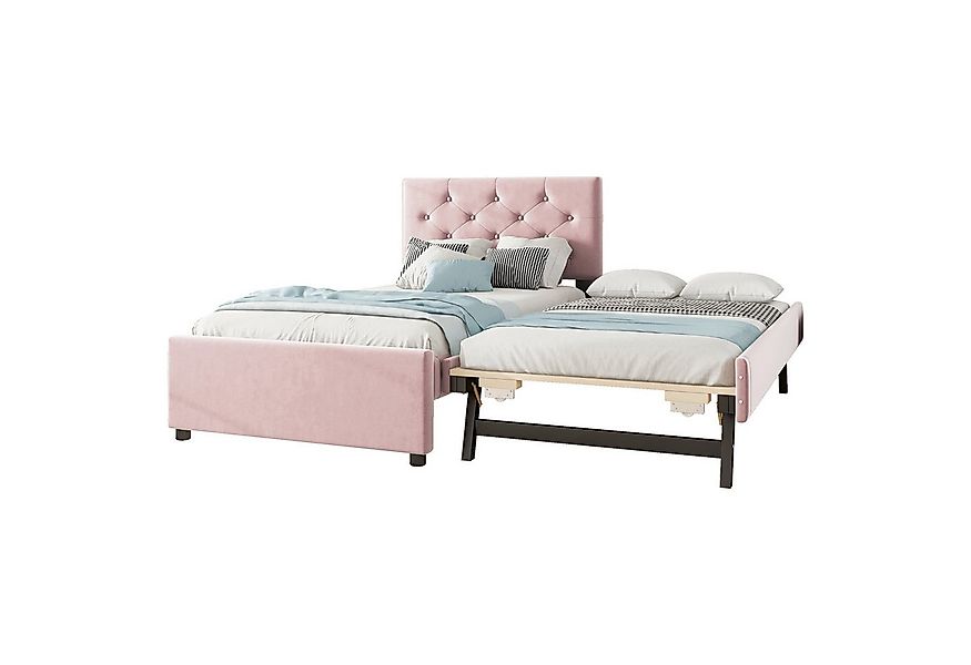 SOFTWEARY Polsterbett mit Gästebett und Lattenrost (90x200 cm), Einzelbett, günstig online kaufen