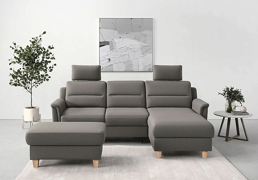 sit&more Ecksofa "Farö L-Form", inklusive Federkern, wahlweise mit Bettfunk günstig online kaufen