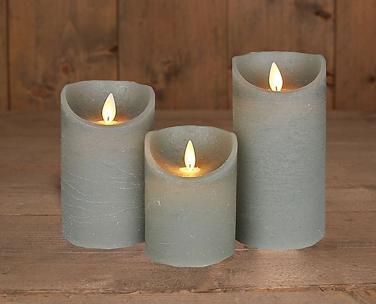 Coen Bakker Deco BV LED-Kerze 3er Set LED Echtwachskerze 10 / 12,5 & 15 cm, günstig online kaufen