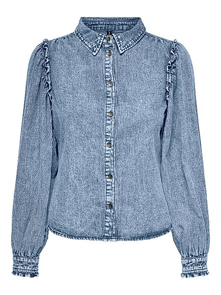 ONLY Langarm- Jeanshemd Damen Blau günstig online kaufen