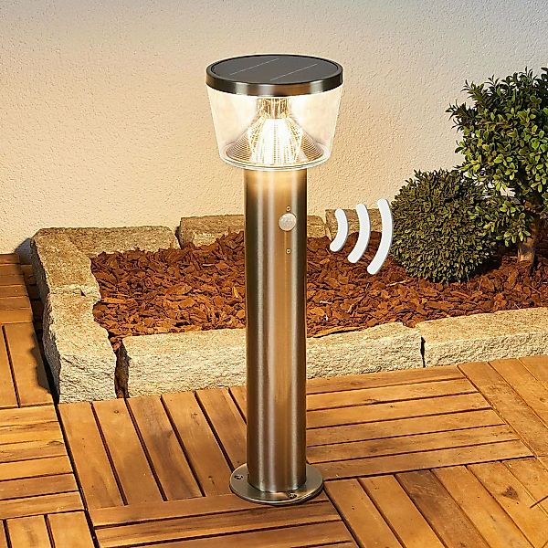 Lindby LED-Solar-Sockelleuchte Antje, Bewegungsmelder, IP44 günstig online kaufen