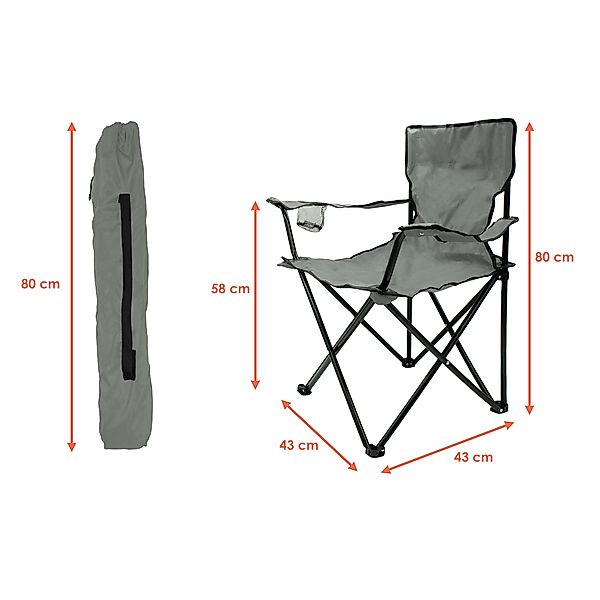 Spetebo Campingstuhl Campingstuhl mit Getränkehalter - günstig online kaufen