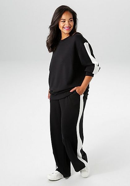Aniston PLUS Sweatshirt mit trendigen Seitenstreifen - NEUE KOLLEKTION günstig online kaufen