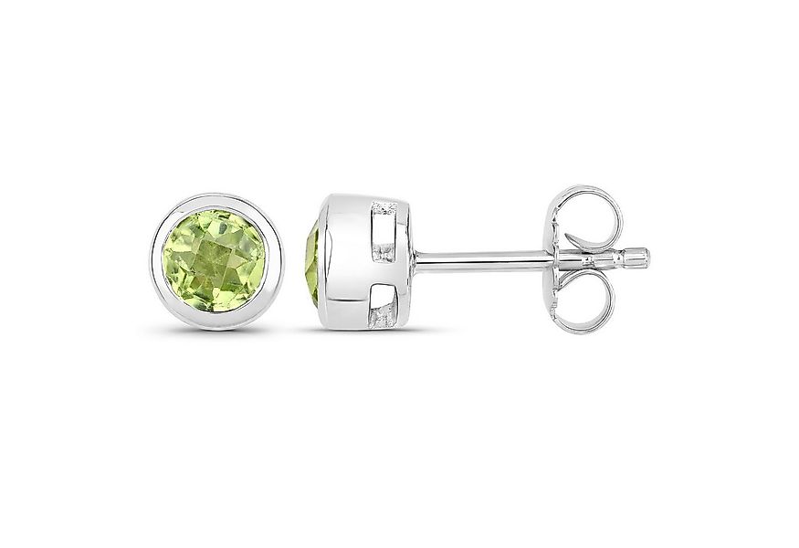 Vira Jewels Paar Ohrstecker 925-Sterling Silber rhodiniert glänzend Peridot günstig online kaufen