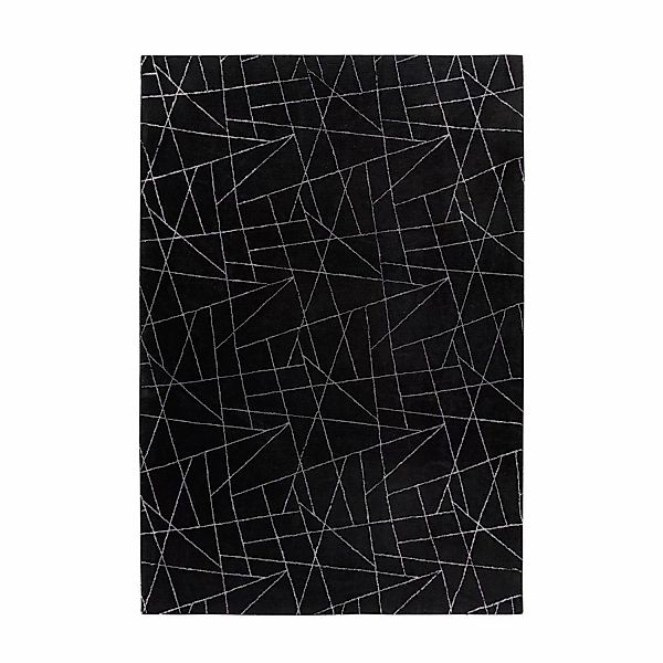 MeGusta Kurzflor Teppich Modern Schwarz - Silber 160x230 cm Magdalena günstig online kaufen