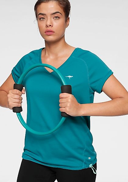 KangaROOS Funktionsshirt Kurzarm, figurumspielend, mit V-Ausschnitt, große günstig online kaufen