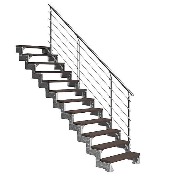 Dolle Außentreppe Gardentop 13 Trimax-Stufen 100 cm Dunkelbraun + Prova-Gel günstig online kaufen