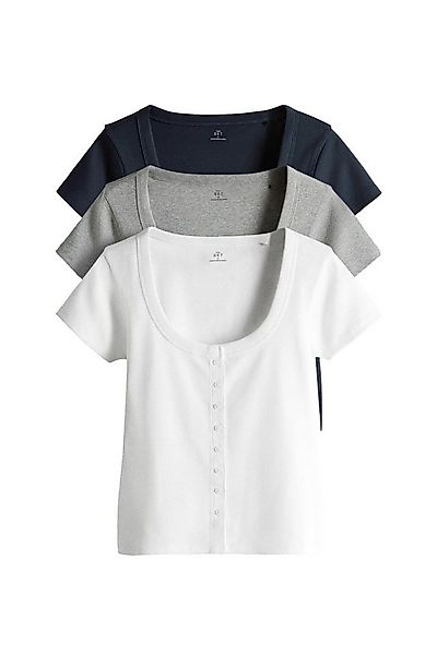 The Set T-Shirt The Set Oberteile mit U-Ausschnitt, 3er-Pack (3-tlg) günstig online kaufen