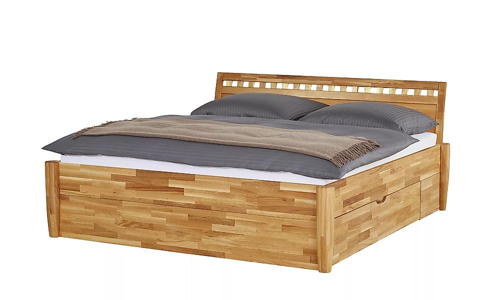 Massivholz-Bettgestell mit Bettkasten - holzfarben - 176 cm - 93 cm - Bette günstig online kaufen