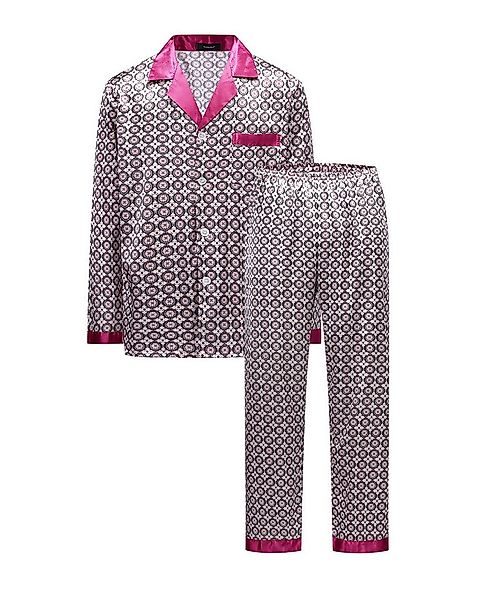 Allthemen Pyjama (2 tlg) mit Reverskragen weicher Schlafanzug aus bedruckte günstig online kaufen