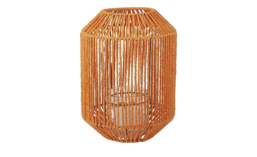 HOME STORY Laterne   ¦ orange ¦ Metall,Glas,Papier ¦ Maße (cm): H: 30  Ø: 2 günstig online kaufen