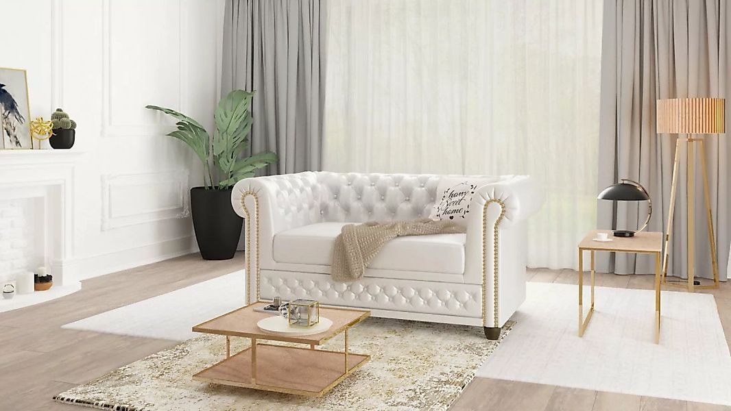 S-Style Möbel 2-Sitzer Jeff Chesterfield Sofa mit Schlaffunktion, mit Bettf günstig online kaufen