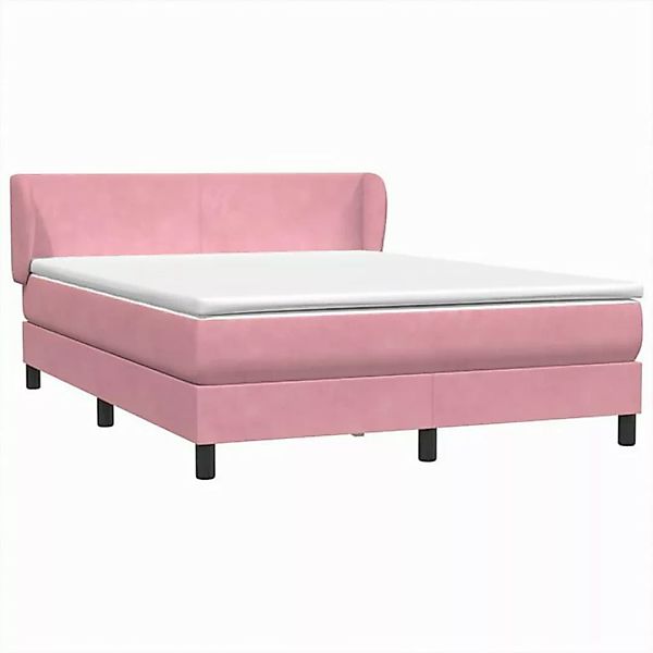 vidaXL Bett Boxspringbett mit Matratze Rosa 160x220 cm Samt günstig online kaufen