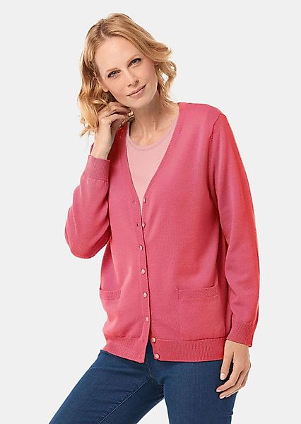 GOLDNER Strickjacke Uni Merino-Cardigan Langarm günstig online kaufen