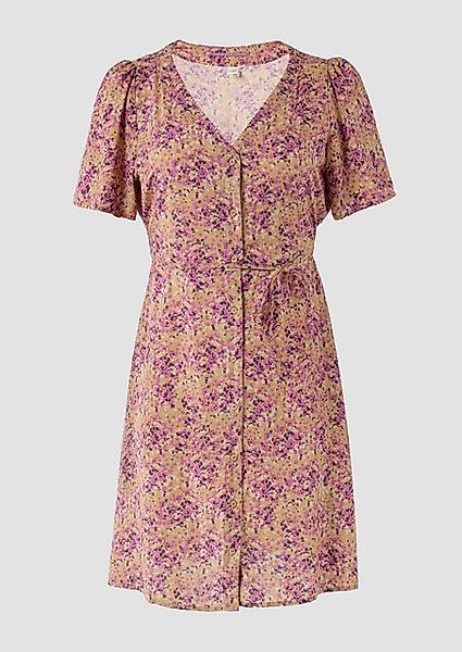 QS Minikleid Luftiges Viskosekleid mit All-over-Print günstig online kaufen
