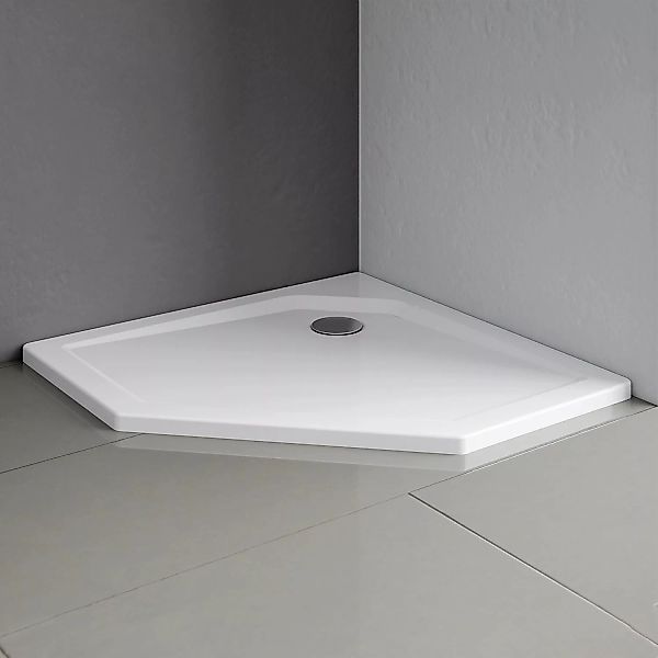 Schulte Duschwannen-Set Extraflach Fünfeck 90 cm x 90 cm Alpinweiß günstig online kaufen