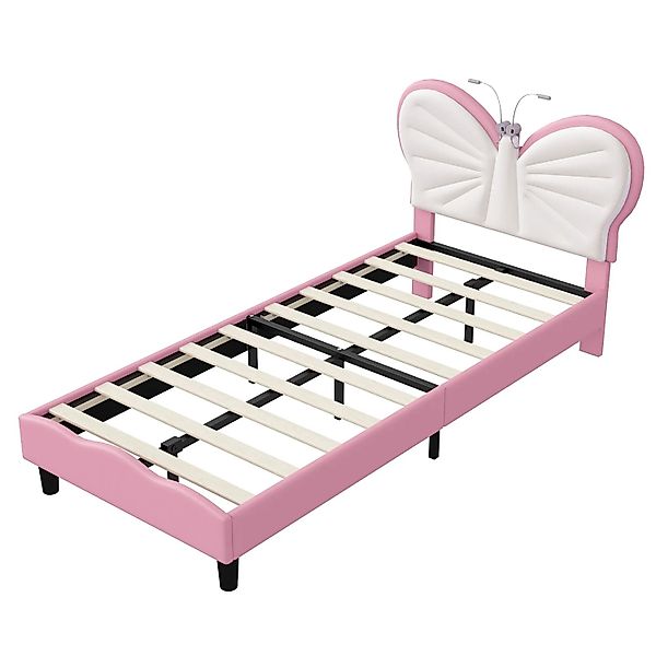 PXloue Kinderbett Polsterbett 90x200cm  mit Lattenrost LED und Verstellbare günstig online kaufen