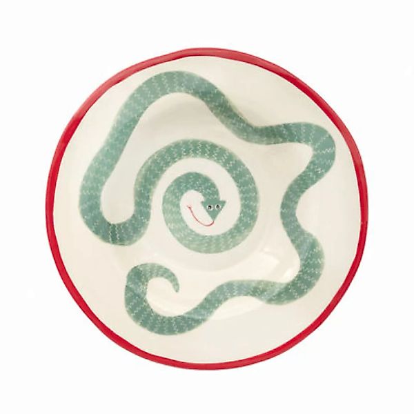 Teller Sneaky You keramik grün / Ø 26 cm - Handbemalt - LAETITIA ROUGET - G günstig online kaufen