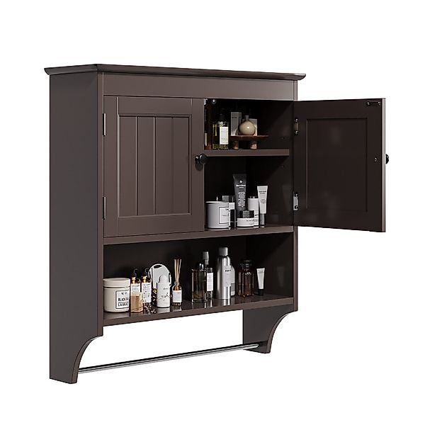 Bealife Badregal Badezimmer-Wandschrank mit Handtuchstange, Wandmontage günstig online kaufen
