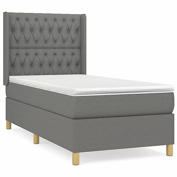 vidaXL Boxspringbett mit Matratze Dunkelgrau 90x190 cm Stoff1396416 günstig online kaufen