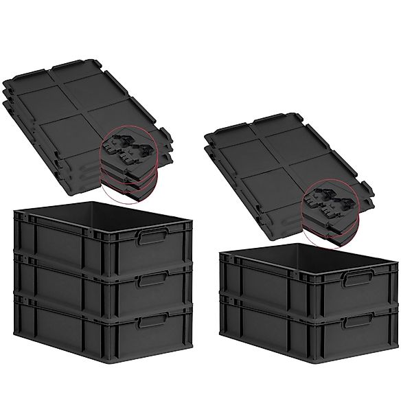 PROREGAL SuperSparSet 5x Eurobox Nextgen Grip Mit Scharnierdeckel Und Schwa günstig online kaufen