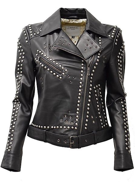 Zimmert Leather Lederjacke Nika Nieten, Biker, Schwarz günstig online kaufen