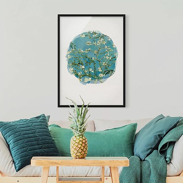 Bild mit Rahmen Kunstdruck - Hochformat Wasserfarben - Vincent van Gogh - M günstig online kaufen