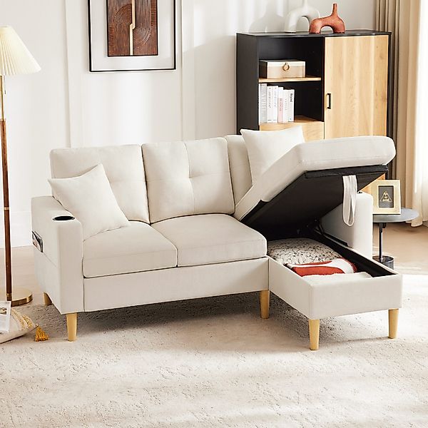 Merax 3-Sitzer Ecksofa Eckcouch in L-Form günstig online kaufen